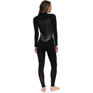 Roxy Womens Syncro Series 5/4 / 3mm GBS Back Zip Wetsuit BLACK ERJW103028